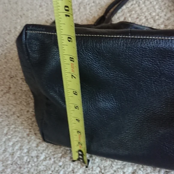 Rabeanco Black Pebbled Leather shoulder Handle Bag